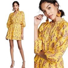Ulla Johnson Women's Yellow  Floral Print Dress In Size S