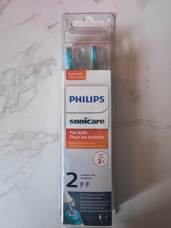 Philips Sonicare for Kids Replacement 2 Toothbrush Heads, Compact, HX6032/94