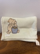 Disney Blanket Classic Pooh Bear Hunny Honey Pot Green Blue Plush Soft