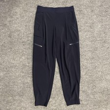 Athleta Venture Pant Jogger Pants Womens 4 Navy Blue Zip Pocket Hiking Stretch
