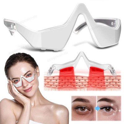 3D Red Light Therapy Eye Massager Glasses, Microcurrent Eye & Face Beauty Device