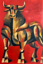 Taurus, original from artist Michael Orester. contemporary neoexpressionism