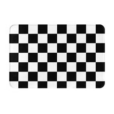Bath Mat Black White Checkered Bathroom Rugs Mat 24x16 Inch Non-Slip Soft and...