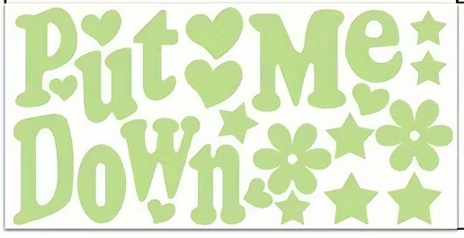 Glow-In-The-Dark Put Me Down Toilet Seat Bathroom Restroom Sticker Decal