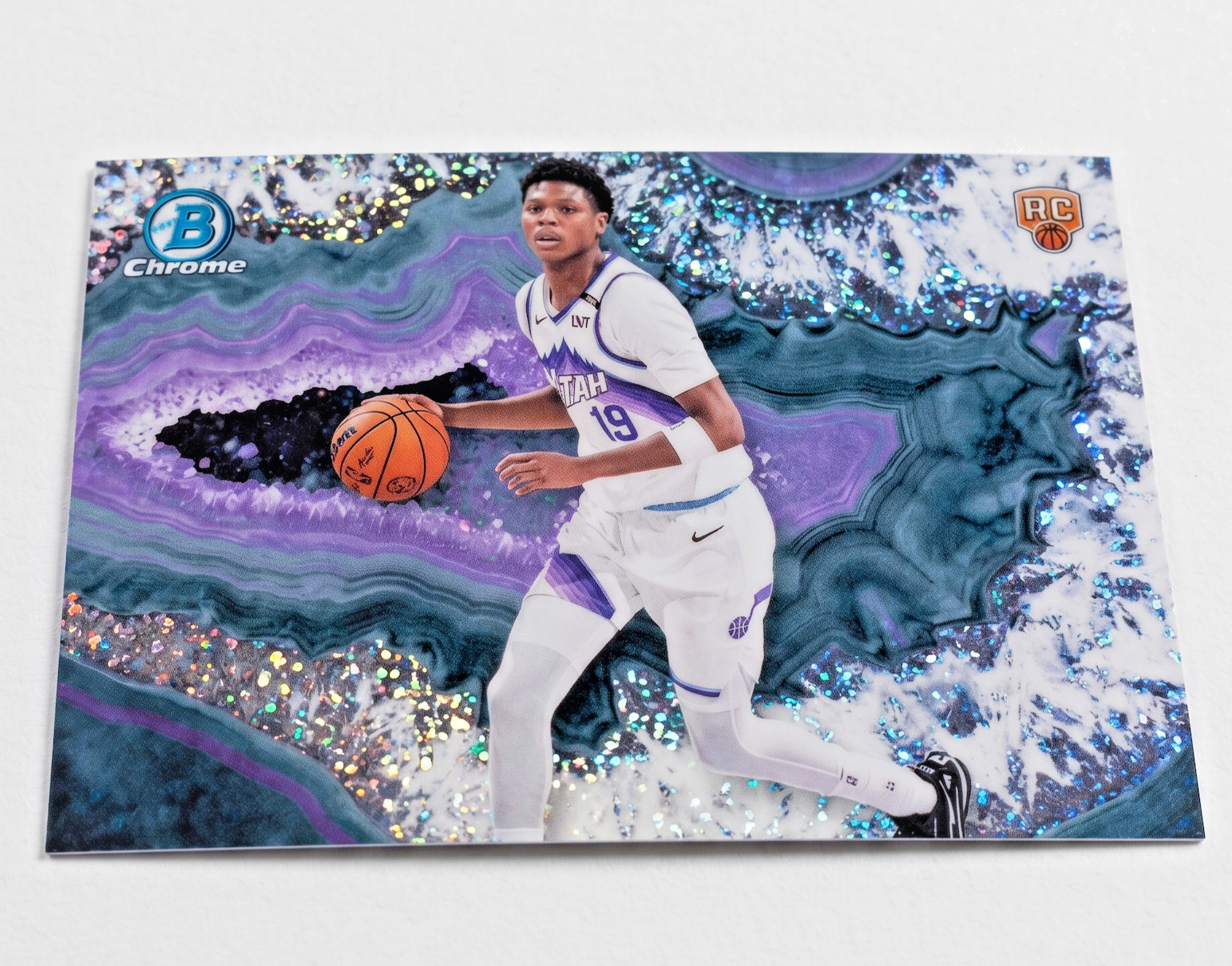 Ace Bailey 2025-26 Bowman Basketball Crystalized Rookie SSP Case Hit, Jazz CNB-5