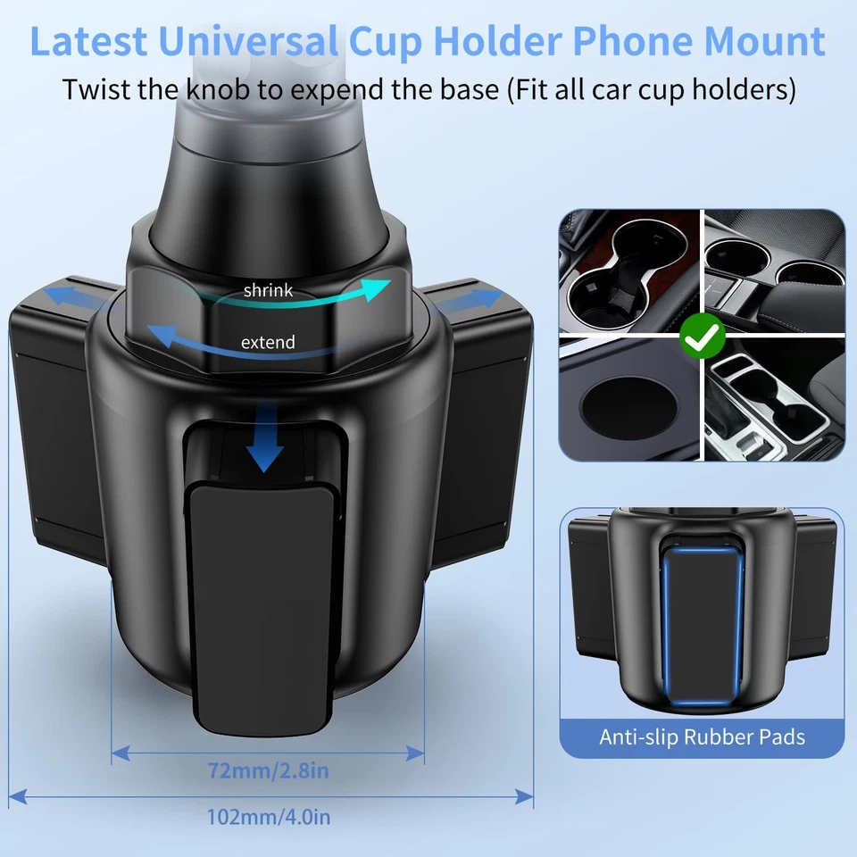bokilino Cup Phone Mount for Car, [Upgraded Version] Universal Cup Phone Crad... - Image 3 of 4