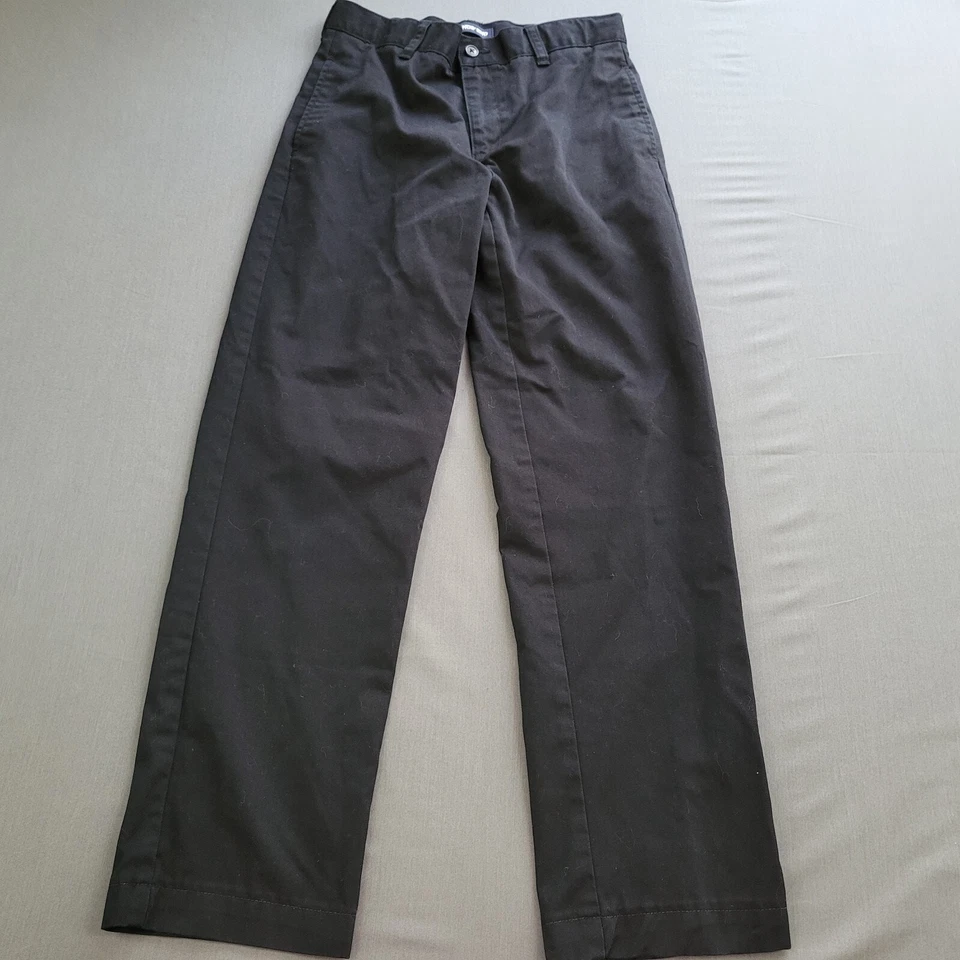 Lands End Pants Youth Girl Size 14 12-13 Chino Mid Rise Straight Zip Tweed Black - Image 2 of 4