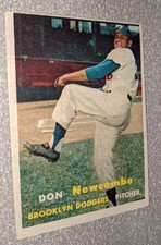 1957 Topps Don Newcombe #130 Brooklyn Dodgers Vintage Card!