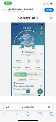 Feraligatr Great League Legacy Hydro.Cannon, PvP, 2 Charge , Under 1500 PKMN Go