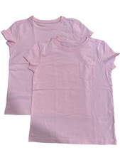 2 PK Vineyard Vines Pink TShirt Girls Sz XS 5-6 Solid Pocket Retail 29.50 Each