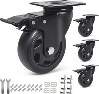 Lenkrollen Mit Bremse 4Er-Set 100Mm Schwerlastrollen