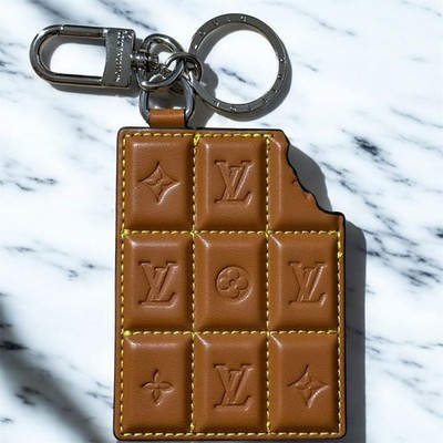 Louis Vuitton LV Chocolate Monogram Key Holder Bag Charm Keychain