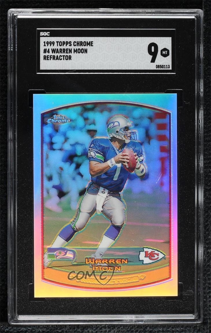 1999 Topps Chrome Refractor Warren Moon #4 SGC 9 MINT HOF 07qw