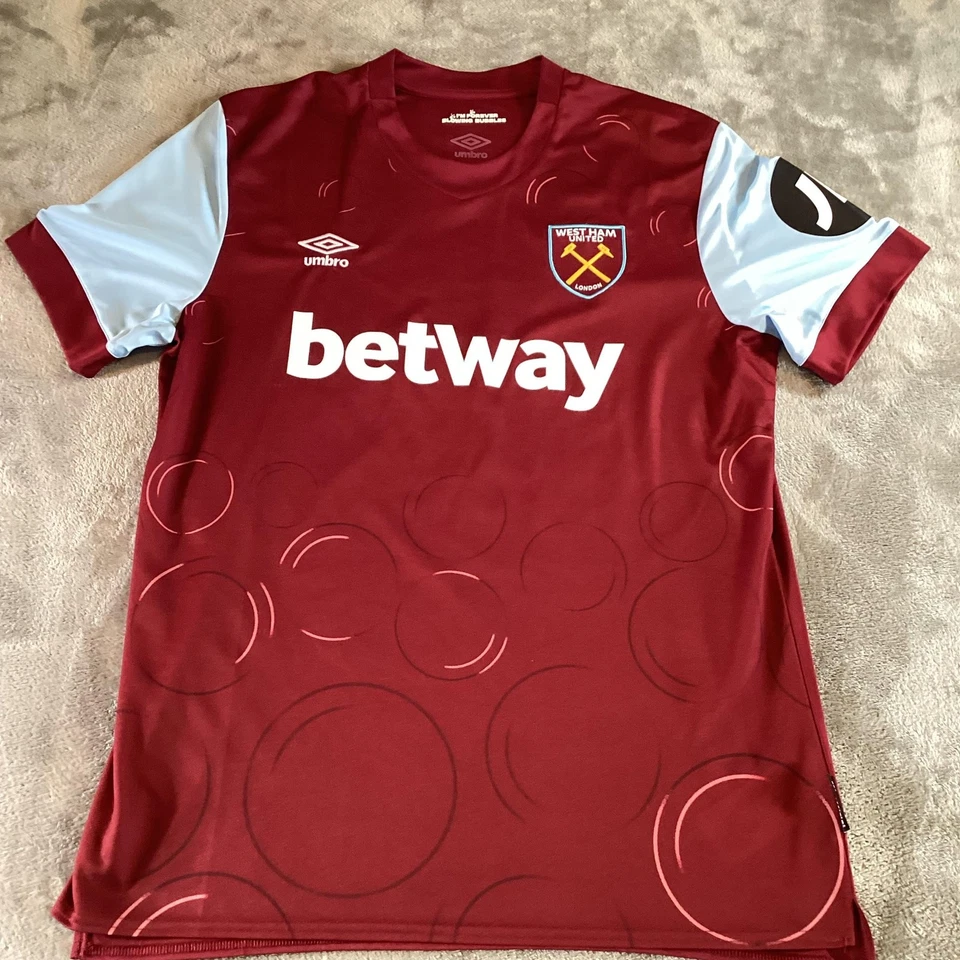 West Ham United Jersey Mens XL Claret Blue Premier League Soccer Umbro Kerr 23 - Image 3 of 4