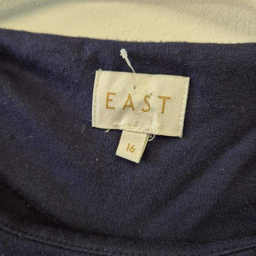 Ladies Dress Size 16 East Navy Thick Stretch Jersey Casual Day Pockets - Picture 5 of 8
