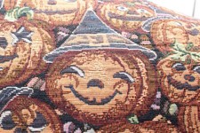 Tapiz corredor de mesa calabaza otoño Halloween vintage Bess con borlas 53" de largo