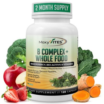 MoxyVites Vitamin B Complex with Whole Food