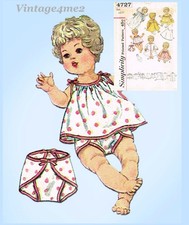 1960s Vintage Simplicity Sewing Pattern 4727 20in Betsy Wetsy Baby Doll Clothes