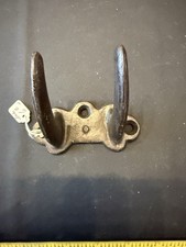 Vintage Cast Iron Double Wall Hook Farm Barn Coat Harness Rustic