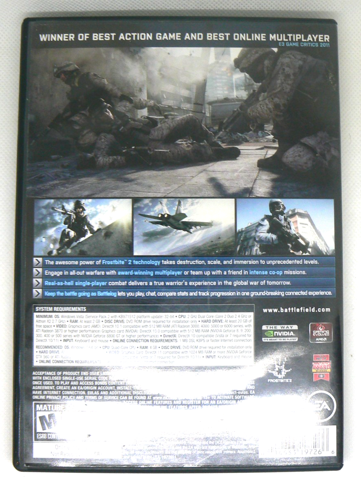 Battlefield 3 (PC DVD-ROM, 2011) – Electronic Arts DICE – Valutazione M ...