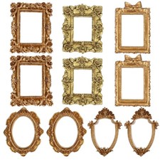 10 Pcs Mini Picture Frames, Gold Vintage gold