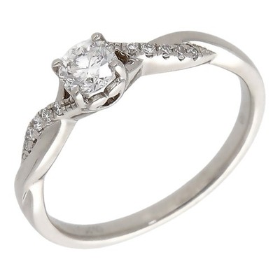 Gebrauchter 18kt Weißgold Forever Diamant Solitär Ring Größe: L 18kt Gold Fo...