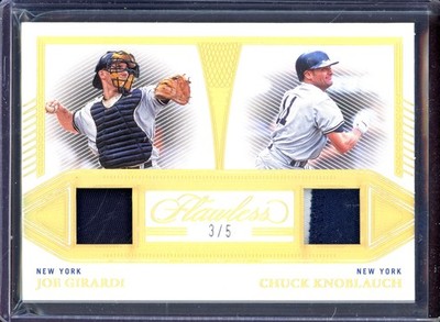 JOE GIRARDI - CHUCK KNOBLAUCH ~ 2023 Panini Flawless Dual Materials Gold (#3/5)