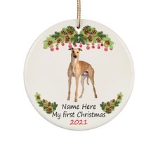 Personalized Name Greyhound Ornaments Gifts For Christmas Tree 2021 - Star Or...