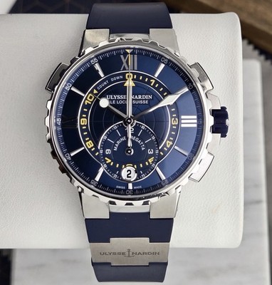 Ulysse Nardin Marine Regatta Chronograph Blue 44mm Serviced 2025 , 1553-155-3/43