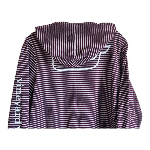 VINEYARD VINES Boy's XL Hoodie Whale Top Maroon Gray Striped Logo Long Slv 38" - Picture 6 of 7