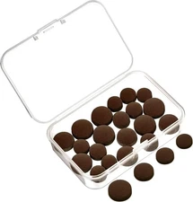 Gejoy 20 Pcs Billiard Pool Cue Tips Replacement Kit 9/10/12/13 mm, Dark Brown 