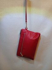 Danier Vintage Red Genuine Leather Wristlet C...