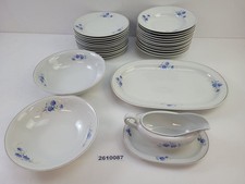 12 Personen Porzellan Speise-Service Stadtlengsfeld DDR Blume blau #2610087