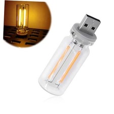 USB LED Car Interior Atmosphere Light, Plug-in USB Retro Lamp Touch Warm