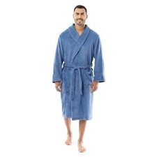 Men's Comfort-Soft Fleece Robe One Size Riviera Blue