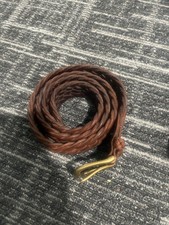 Vintage 90s Polo Ralph Lauren Braided Leather Belt Mens Size 36/90 Brown Brass