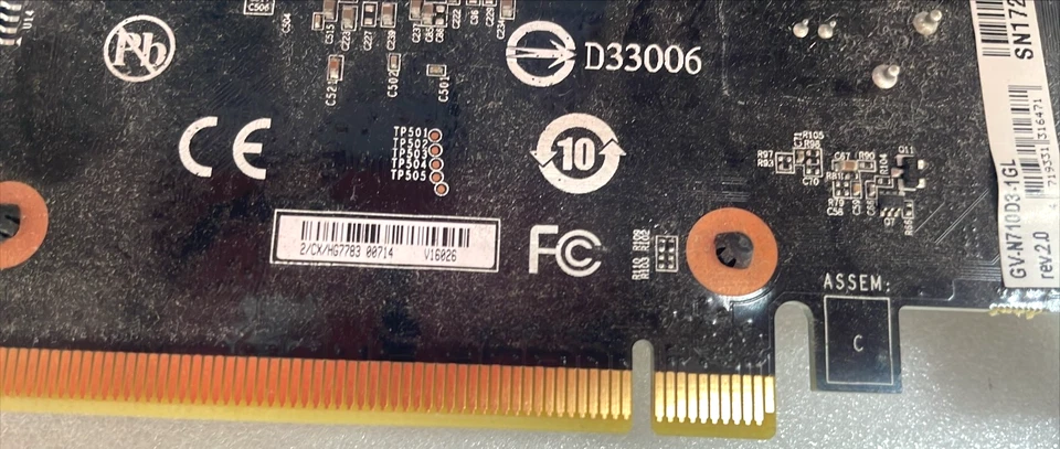 Gigabyte GeForce GT710 1GB DDR3 HDMI VGA DVI GV-N710D3-1GL Video Graphics Card - Image 4 of 4