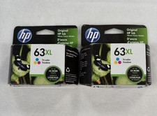 Lot of 2 HP 63XL Tri-Color Ink Cartridges Genuine OEM High Yield Sealed