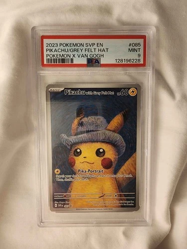 2023 Pokemon Scarlet Violet Black Star Promo Pikachu Grey Hat Van Gogh PSA 9