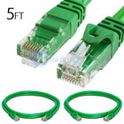 2x 5FT CAT6 Cable Ethernet Lan Network CAT 6 RJ45 Patch Cord Internet Green