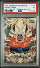 2025 Topps Chrome Spongebob Sapphire Selections Mermaidman Superfractor 1/1 PSA