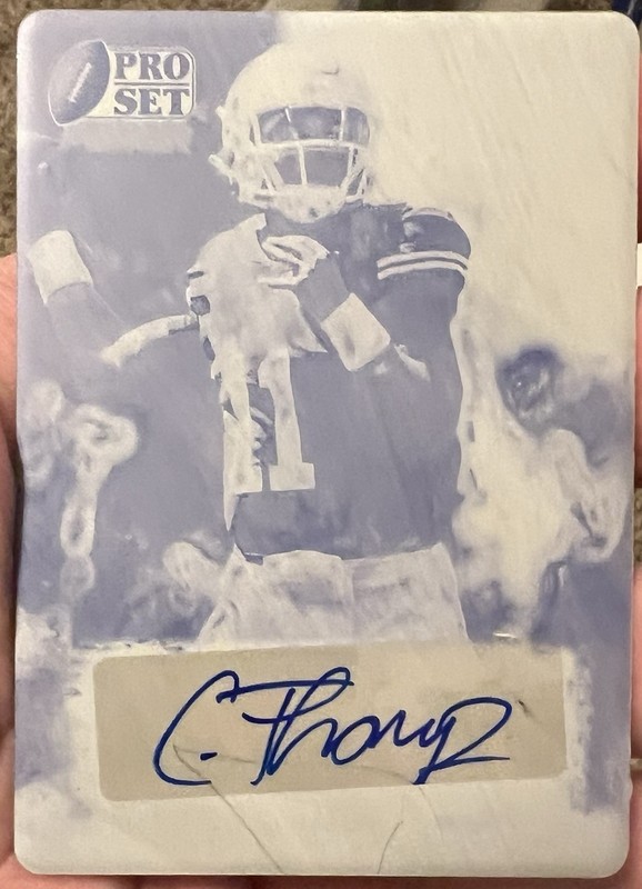 Casey Thompson 2021 Pro Set Power Football Magenta Plate Auto 1/1