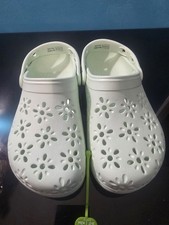Crocs Women's Classic Floral Cut Out Clog Size 6 Mint Green
