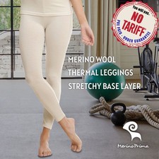 Merino Wool Leggings for Women - Thermal Winter Underwear - High Waisted Pants