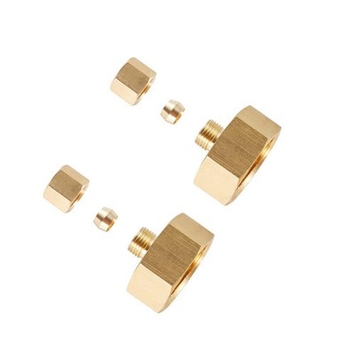 3/4'' GHT Garden Hose Thread Female to 1/4'' OD Compression 0.75 inches, Gold 