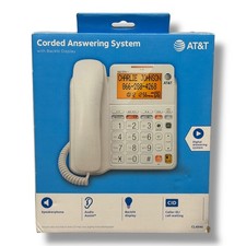 AT T CL4940 White Corded Phone w Answering System Backlit Display