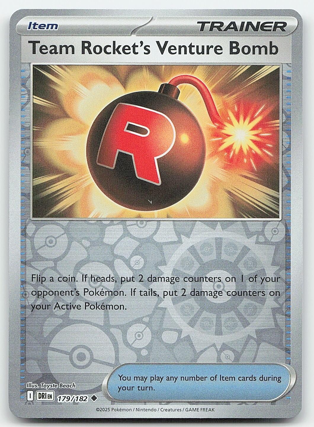 TEAM ROCKET'S VENTURE BOMB 179/182 Uncommon DESTINED RIVALS REVERSE HOLO NM