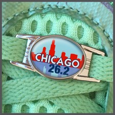 Chicago 26.2 Marathon Runners Shoelace Sneaker Shoe Charm or Zipper Pull