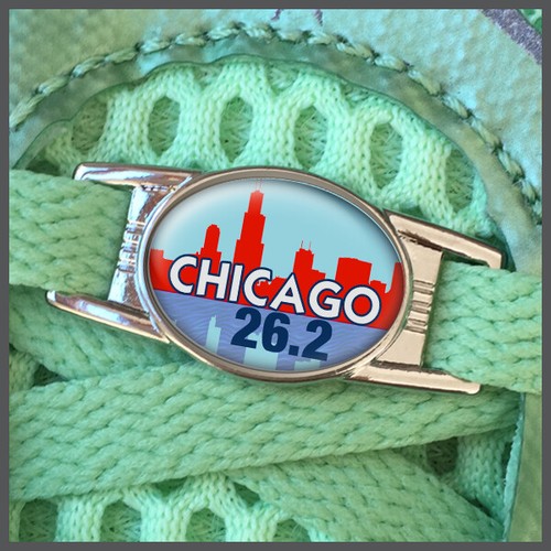 Chicago 26.2 Marathon Runners Shoelace Sneaker Shoe Charm or Zipper Pull - 第 1/3 張圖片