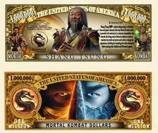 OUR SHANG TSUNG (MORTAL KOMBAT) NOVELTY NOTE AND BILL (25 Each)